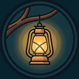 Lanternwood Studio emblem — a lit lantern hanging from a branch
